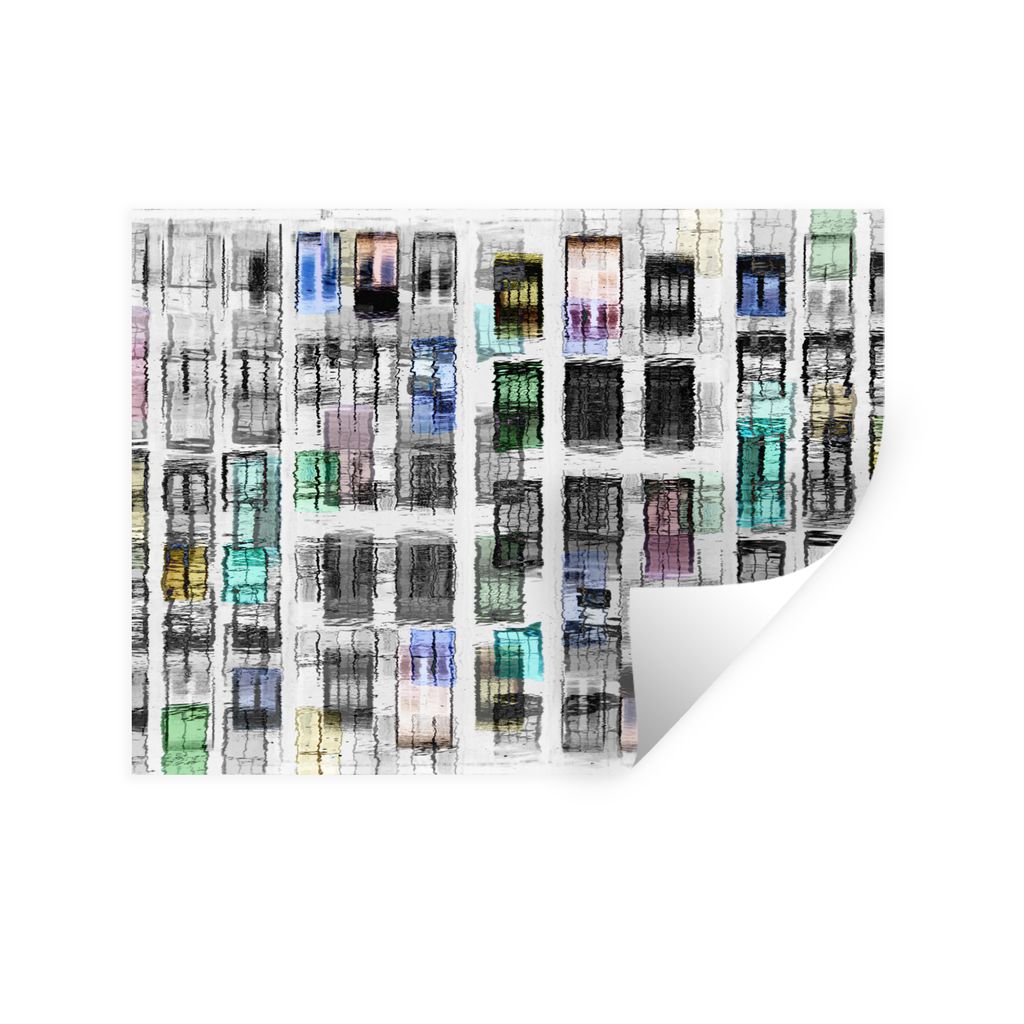 MuchoWow Wandtattoo Wandsticker Wandaufkleber Türen - Bunt - Abstrakt 40x30 cm Selbstklebend und Repositionierbar - Faltenfrei