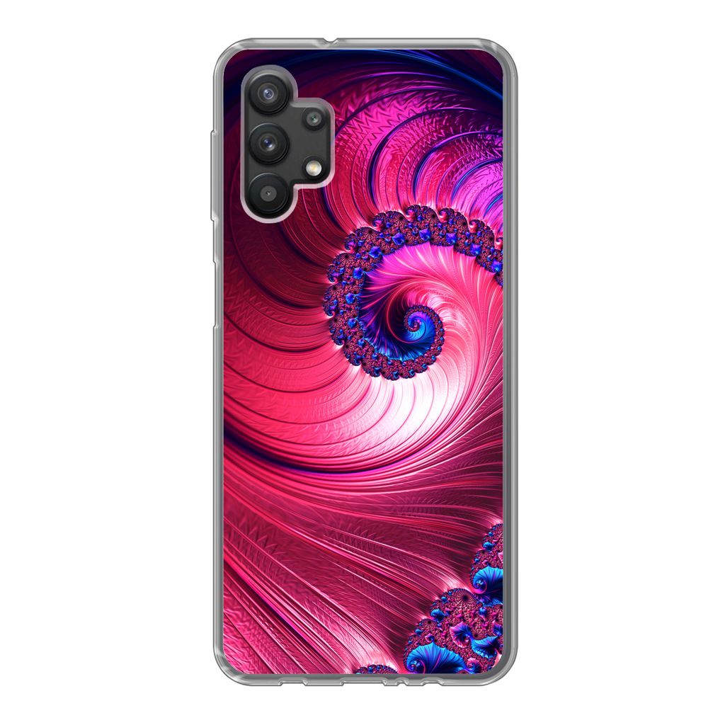 MuchoWow Handyhülle Schutzhülle Hülle für Samsung Galaxy A32 5G Spirale - Abstrakt - Farben Silikon Softcase Handy Hülle - Softcase