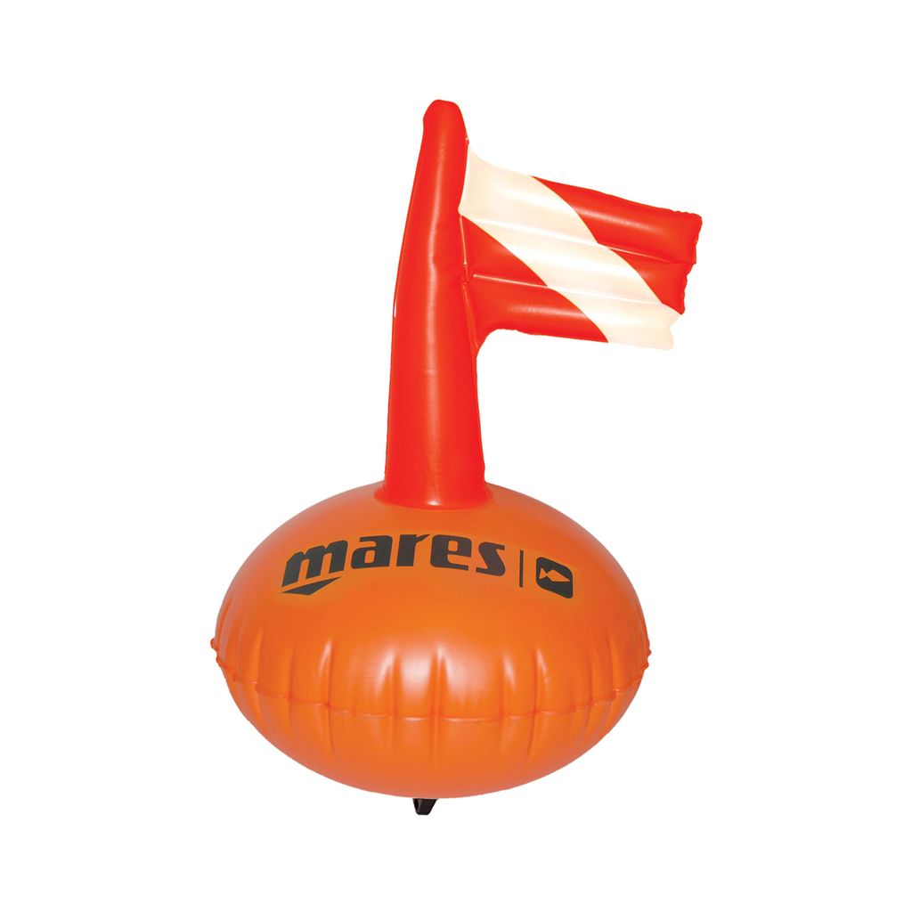 Mares Hydro-Kugel Tauchboje aus strapazierfähigem PVC mit Flagge, 20m Seil und Karabiner