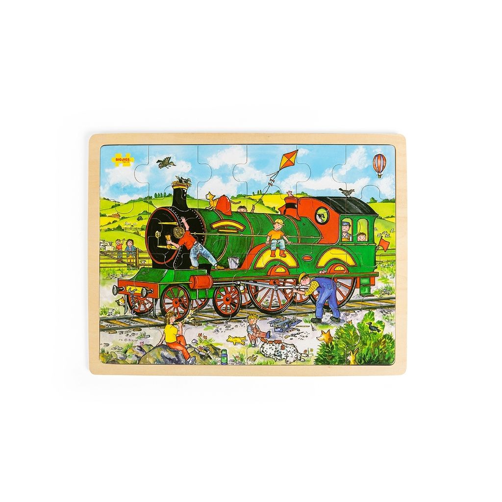 Bigjigs Toys Drevené vláčikové puzzle 24 dielikov Obrázok produktu 