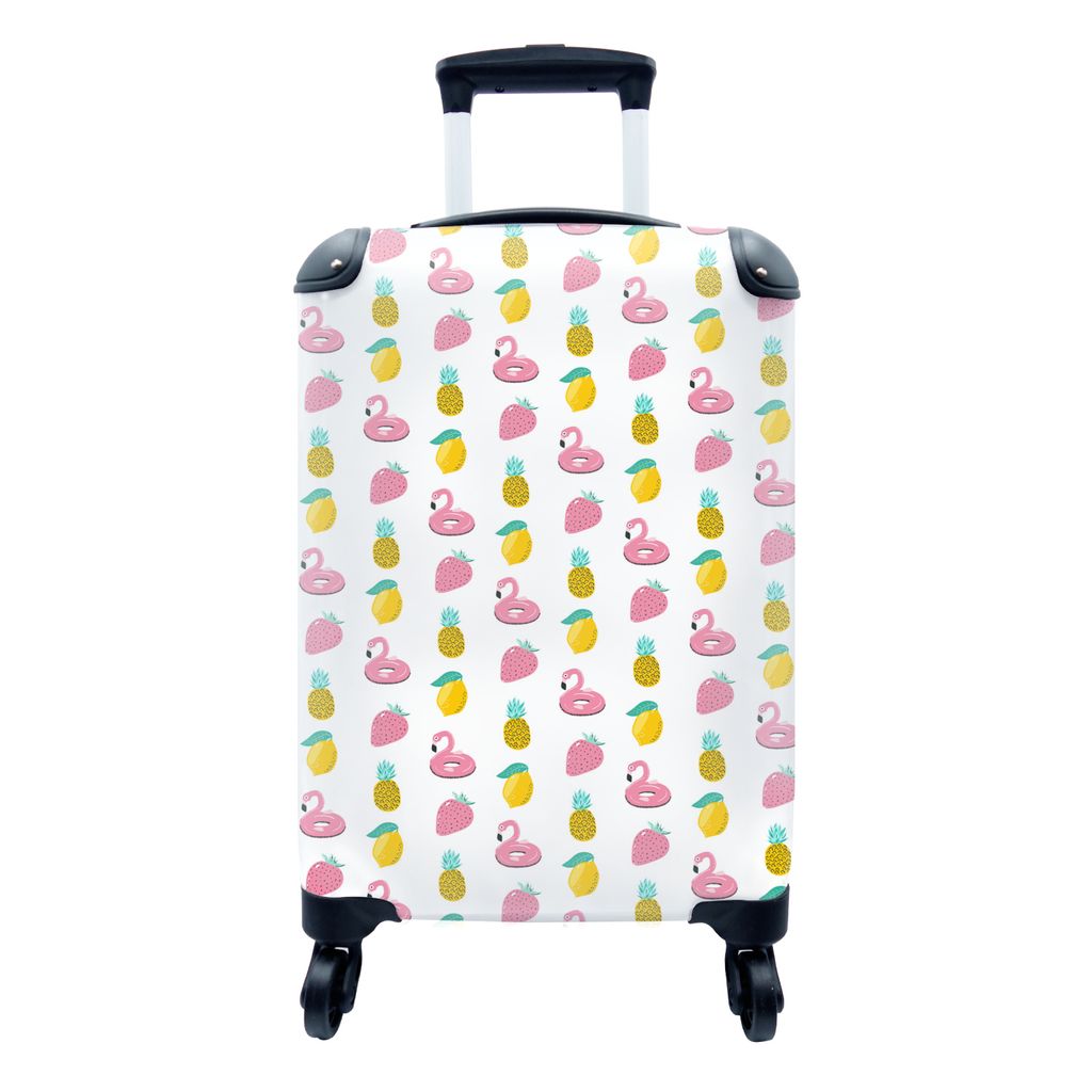 MuchoWow Koffer Handgepäck Trolley Rollkoffer Kleine Reisekoffer mit 4 Rollen - Farben - Sommer - Muster - Cabin Size < 55x40x23 cm & 55x40x20 c...