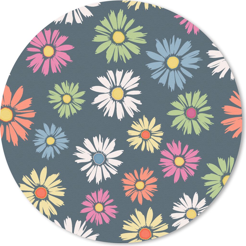 MuchoWow Mauspad Mousepad Regenbogen - Design - Blumen 40x40 cm - Mousepads - Maus Mat - Pad - Mausunterlage - Schreibtisch Accessoires