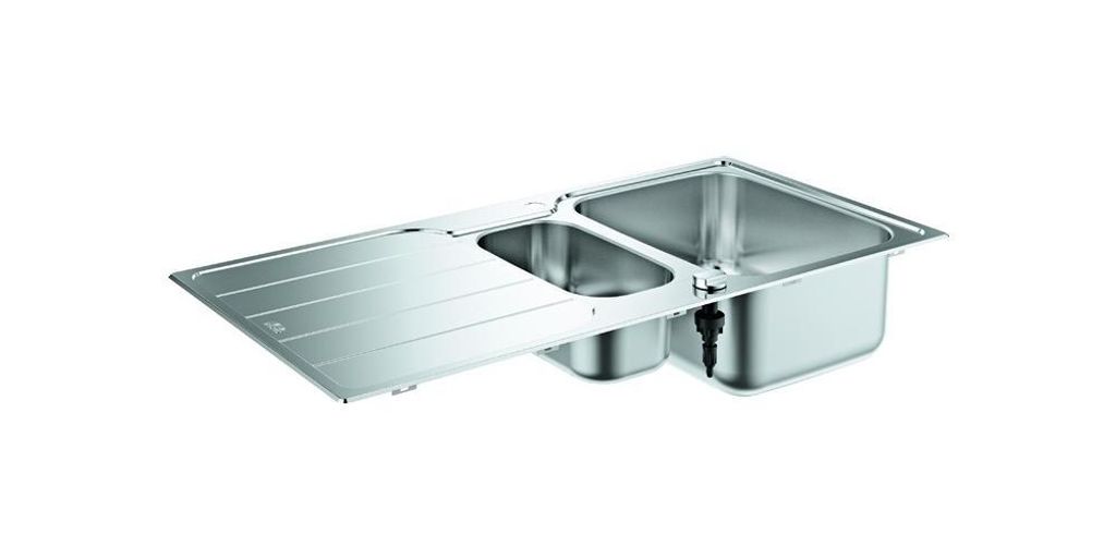Edelstahlspüle K500 31572_1 mit 1,5 Becken Abtropffläche 1000x500mm
