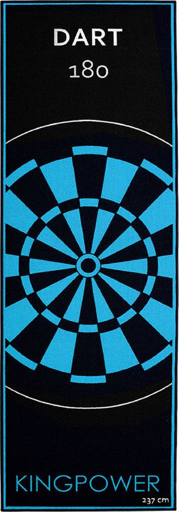 Kingpower Dartteppich mit Abwurflinie, Dart Zubehör mit Motiv, Dartmatte mit Oche, pflegeleichter Teppich rutschfest , Auswahl:Design 4 - 237 x 80 cm