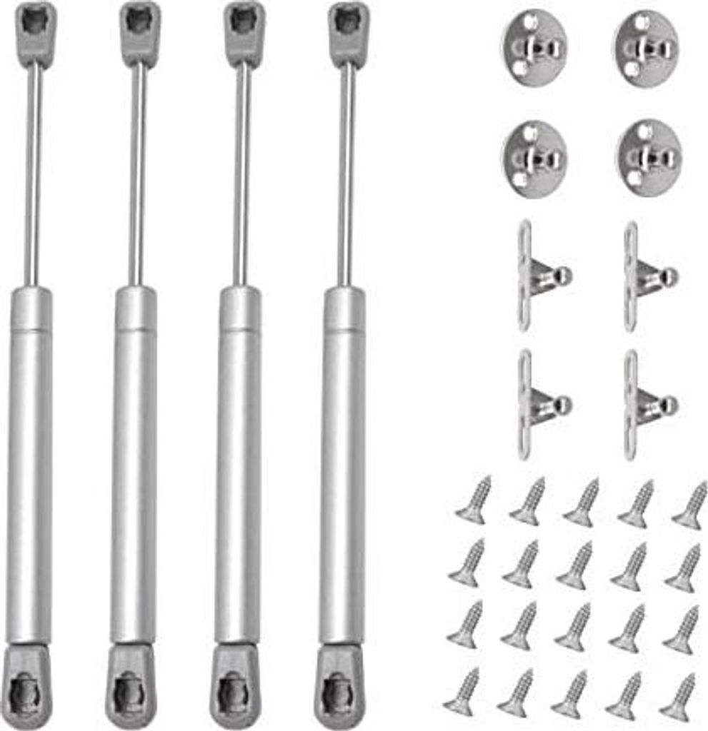 80N Gas Strut, Hydraulic Strut, Cupboard Door Shock Absorber Furniture Strut for Cabinets, Bookcases, Furniture (4pcs, 80N)