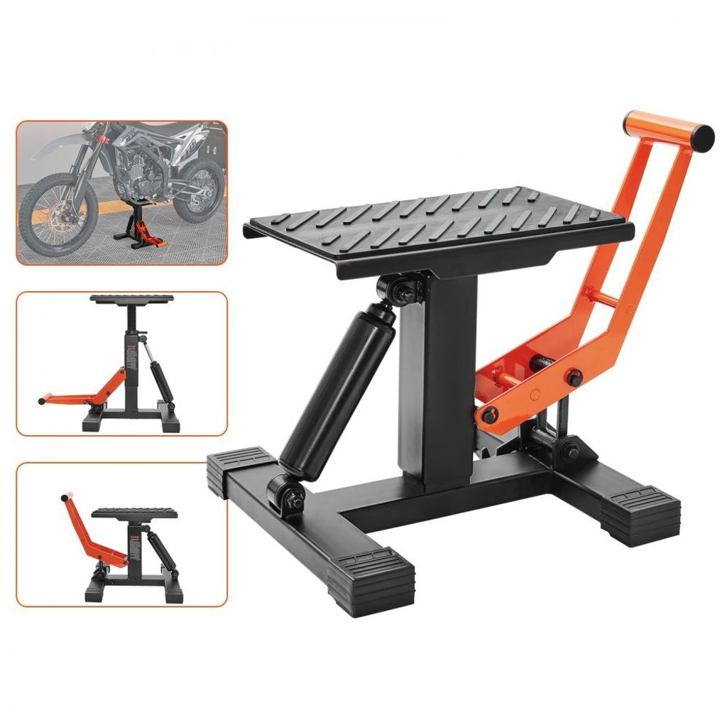 Motorradheber - Montageständer 200 kg, Hebebühne Montagebock - Montagelift 255-460 mm Einstellbare Höhe - 0-120 mm Stahl Reparatur Wartung Bühn...