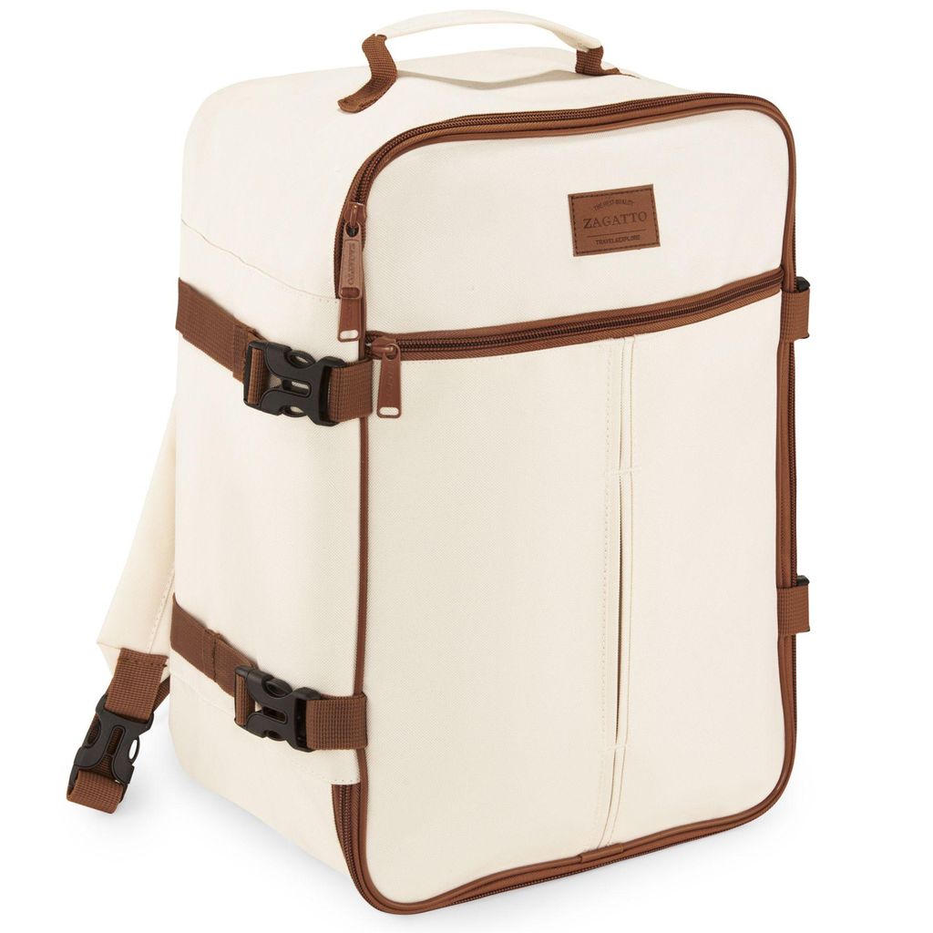 Zagatto Damen reiserucksack Handgepäck 40x30x20 24L WIZZAIR RYANAIR Beiger ZG952