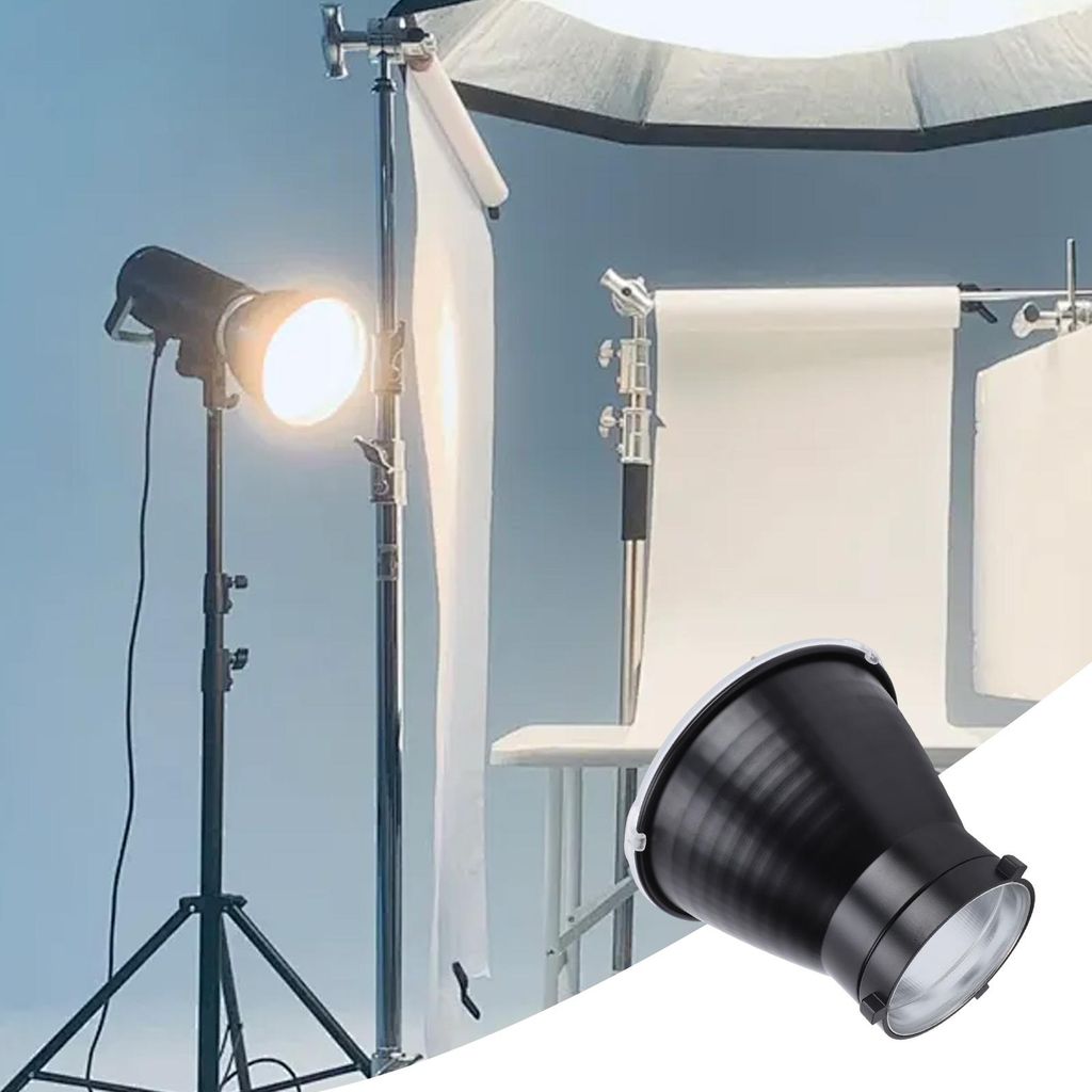 7-Zoll-Standardreflektor mit abnehmbarer Diffusionsscheibe und weißem Diffusor aus weichem Nylongewebe, passend für LED-Blitzgeräte mit Bowens-A...