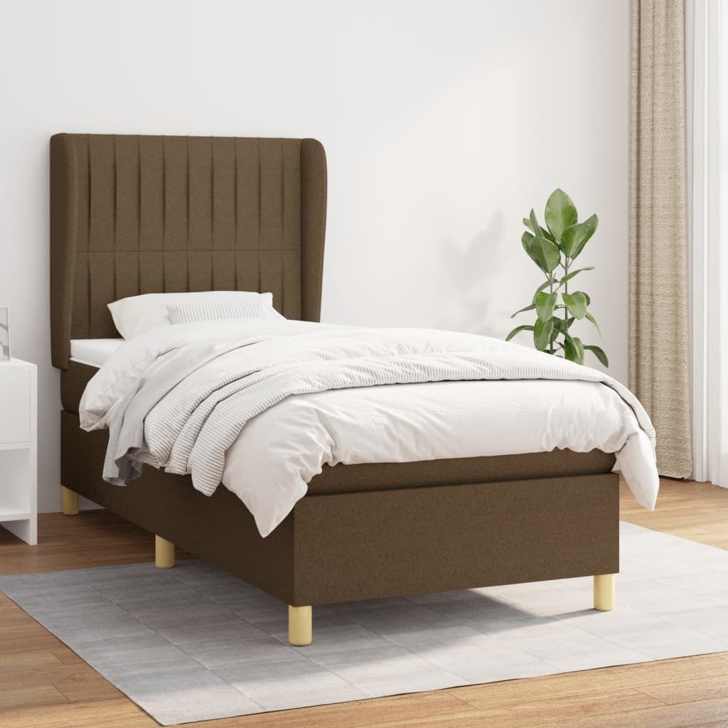 "2024"cloris Boxspringbett mit Matratze Dunkelbraun 80x200 cm Stoff - Klassische Betten CHY52786145