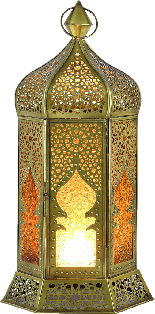 Marrakesch Boho Deko Teelichthalter Windlicht aus Metall & Produktbild 