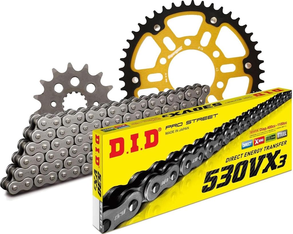 DID Kit Stealth (gold) SUZUKI GSF1200 /N /S Bandit ... 15-45-110 DID530VX3 Niet