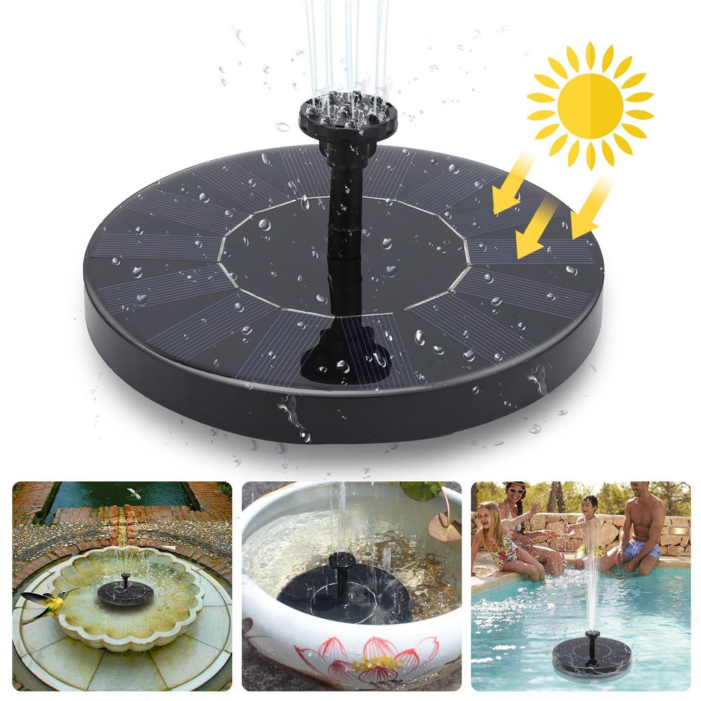 Jiubiaz Solar Springbrunnen Gartenpumpen Solarpumpe 190L/h Produktbild 
