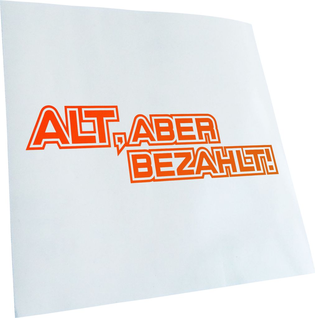 Kiwistar - Autoaufkleber - Alt Aber bezahlt Oldschool Ratte Kiste Heckscheibenaufkleber - Aufkleber für Auto Kfz Fahrrad, LKW, Truck Mofa