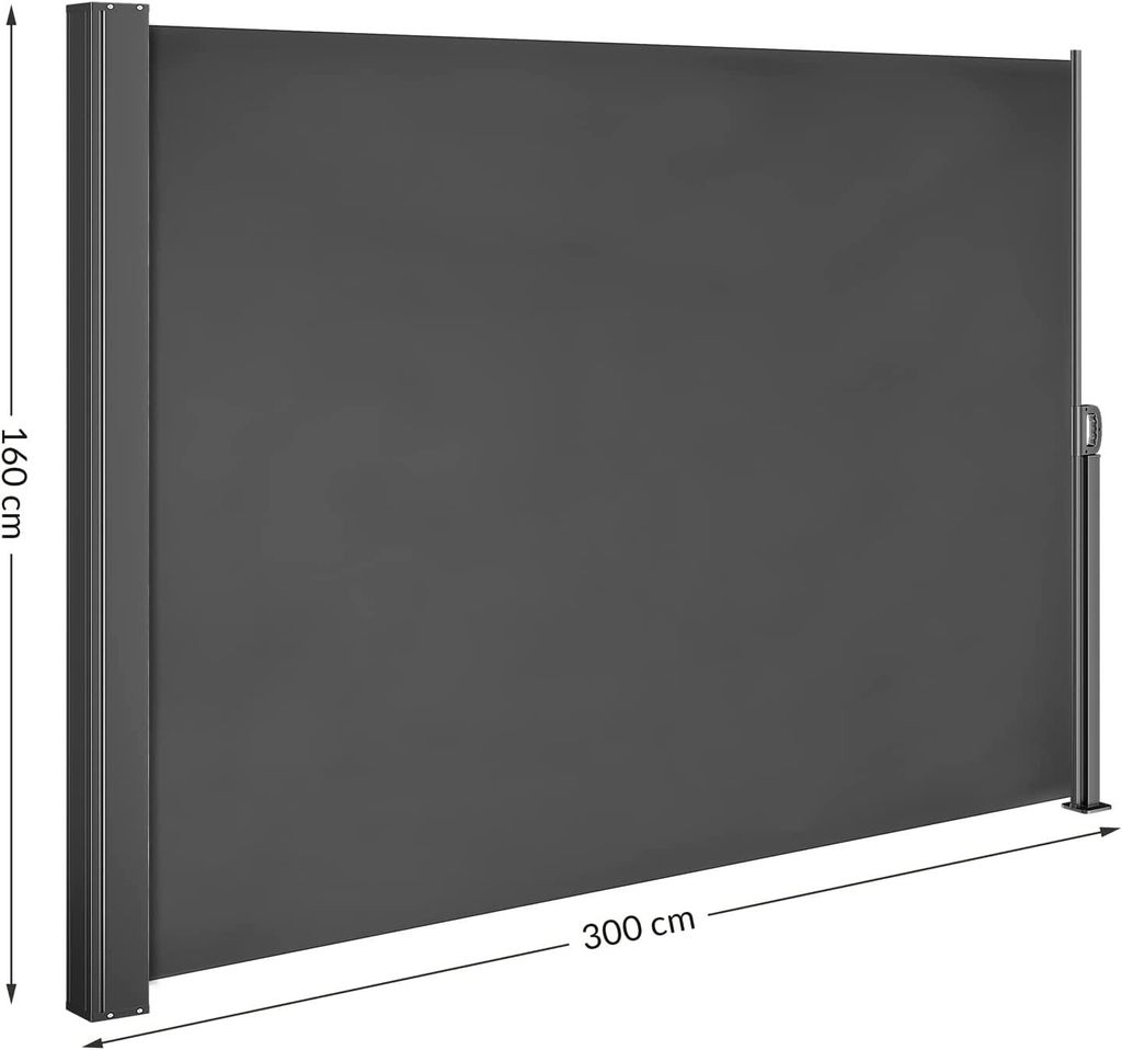 Vietorový štít 160x300 cm, výsuvný, antracitová farba Obrázok produktu 