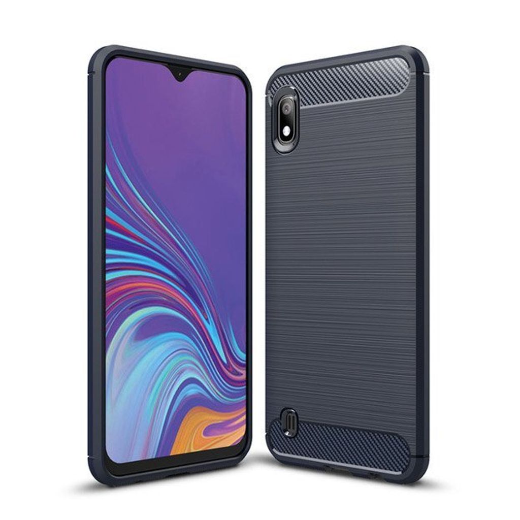 Carbon Shield TPU Hülle für Samsung Galaxy A10 - Blau Produktbild 