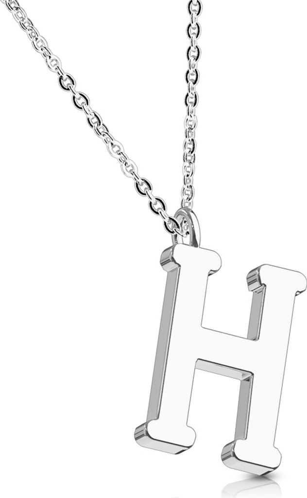 H - Kette Buchstaben Anhänger Silber aus Edelstahl Damen H