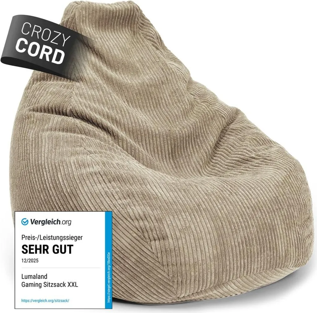 Pouf GIANT Lumaland Cord Beige | Qualità e Tradizione del Comfort
