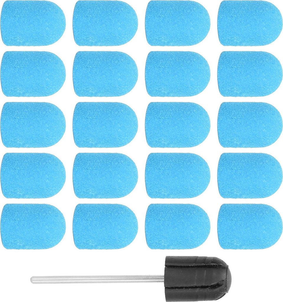 Nagelkunst-Schleifkappen-Bohrer, Polier- und Schleifbänder-Set (13 x 19 mm), blau