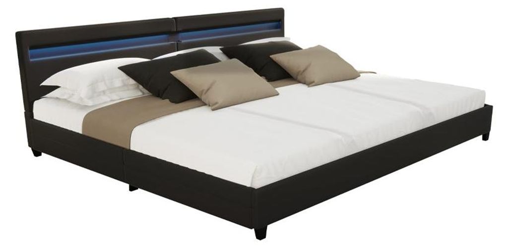 HOME DELUXE - LED Bett NUBE - Schwarz, 270 x 200 cm - inkl. Produktbild 