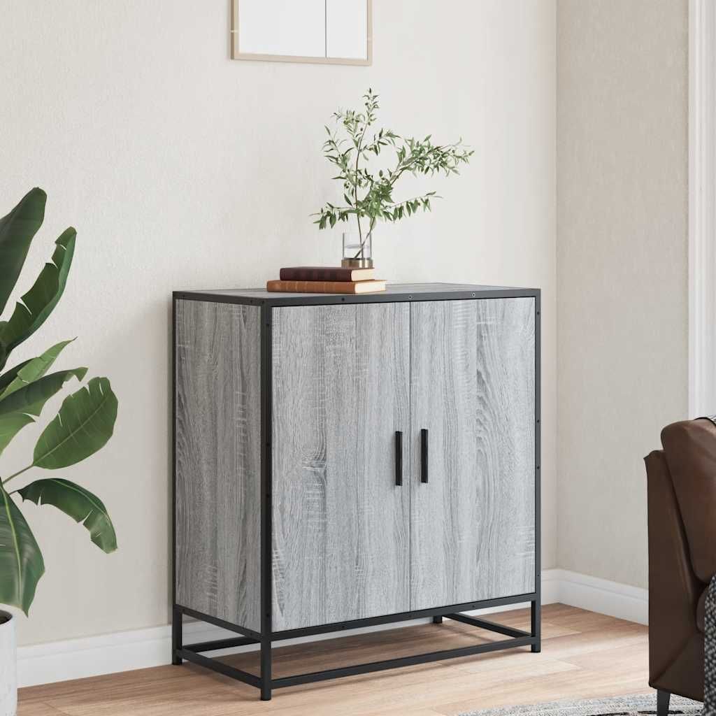 "2026 Aktion"Sideboard - praktischem Design - Wohnzimmerschrank - Kommde für Flur - Grau Sonoma 68x35x76 cm Holzwerkstoff und Metall DEMöbel 7648553