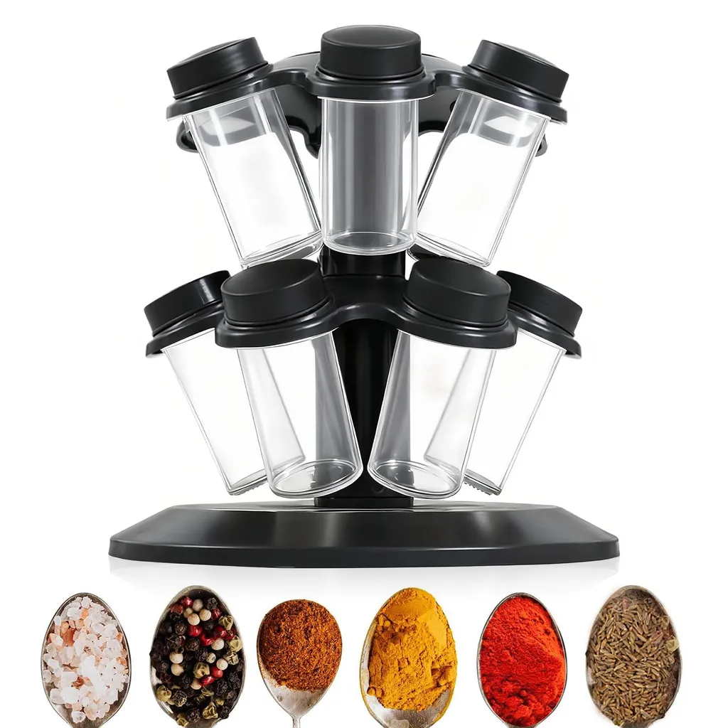 Organizer Spezie Girevole 360° - Scaffale 12 Barattoli per Cucina e Dispensa