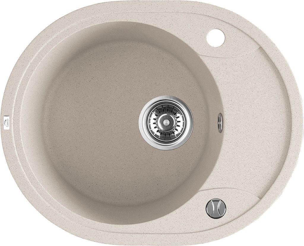 Laveo DAFNE SBD_483T Einbecken-Spüle mit Abtropffläche, Granit, beige