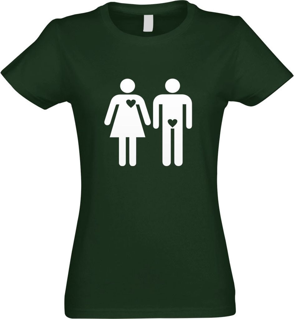 Kiwistar - T-Shirt tailliert - Damen - flaschengrün - Wahre Liebe - mit Motiv Bedruckt - Funshirt Design - Sport - Freizeit - Damen - L