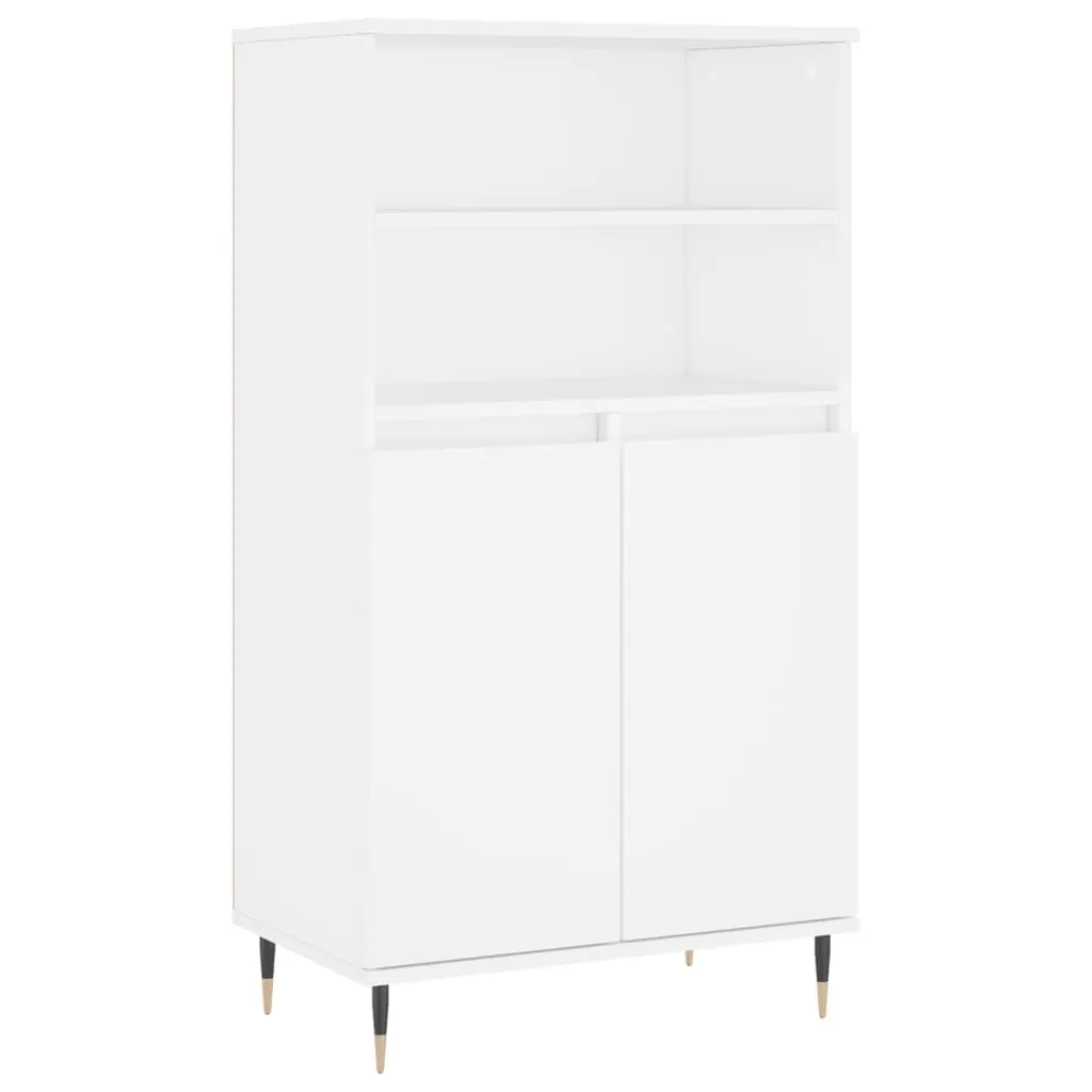 Madia Bianca 110 cm Alta in Materiale Ligneo Mobile Ingresso Moderno