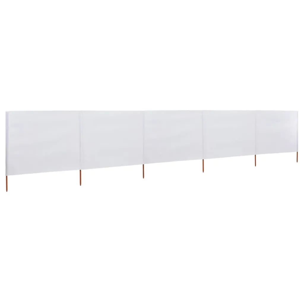 vidaXL 5 pezzi di tessuto frangivento 600 x 80 cm bianco sabbia