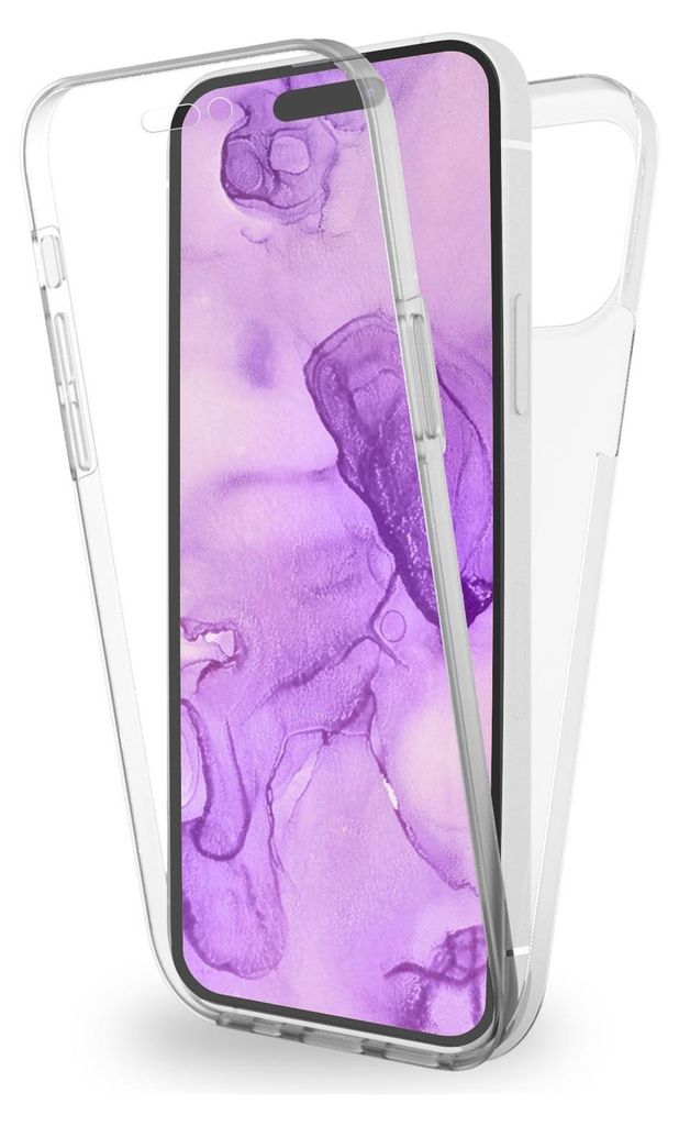 360° Hülle für iPhone 14 Pro Max - Klar Transparent Full Cover Case Schutz Etui