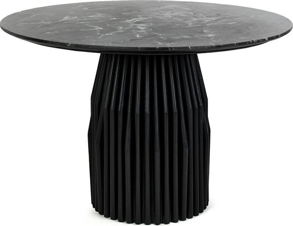 MaMaison Esstisch LEVANTE 120 Schwarzer Marmor / Holz