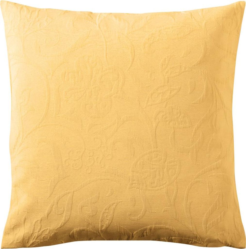 Pichler bügelfreier Piqué floral, ornamental Kissenhülle 2er Set 50 x 50 cm CORDOBA Rechteck gold