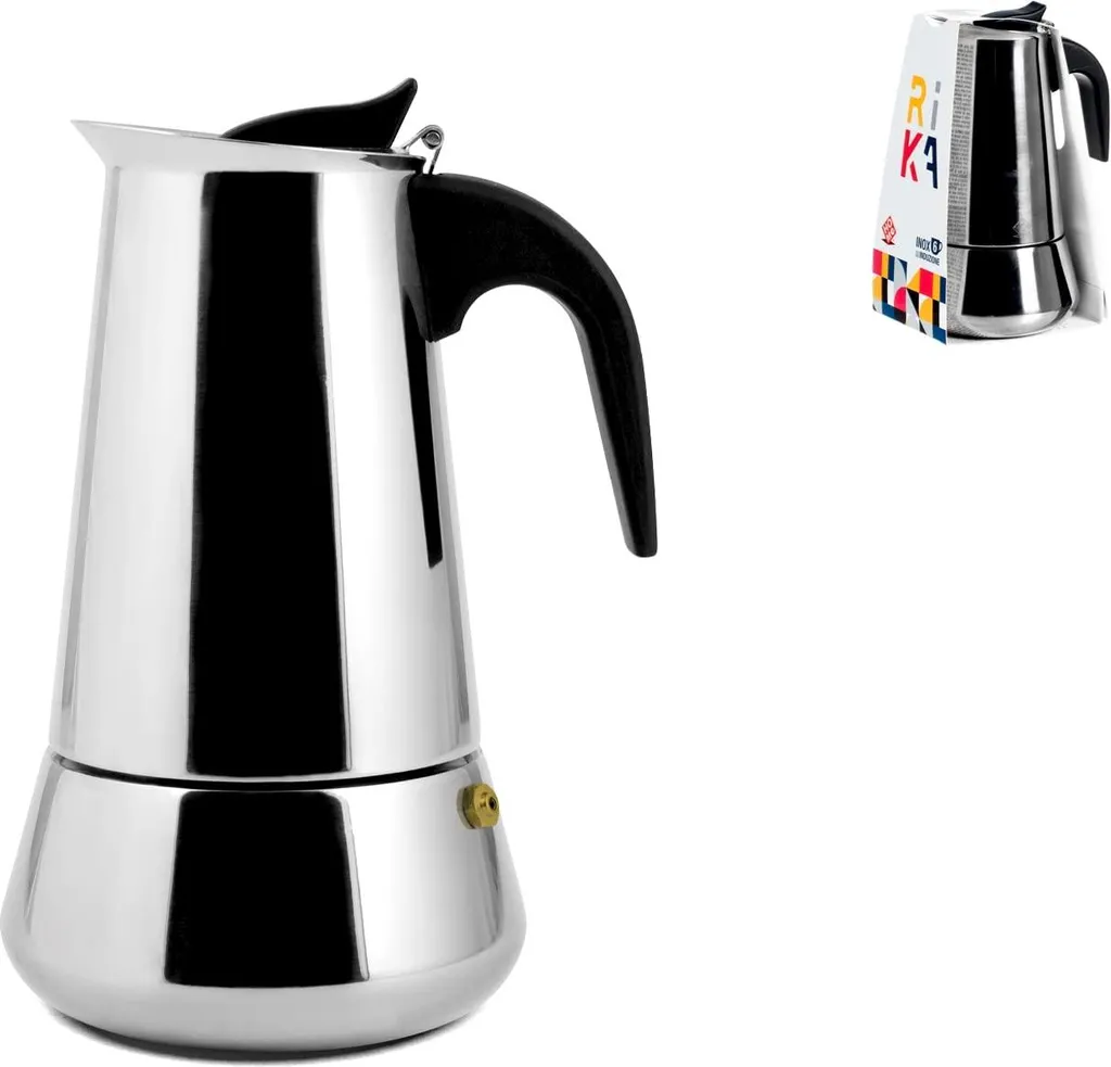 Cafetière italienne Rika en acier inoxydable pour 6 tasses de café