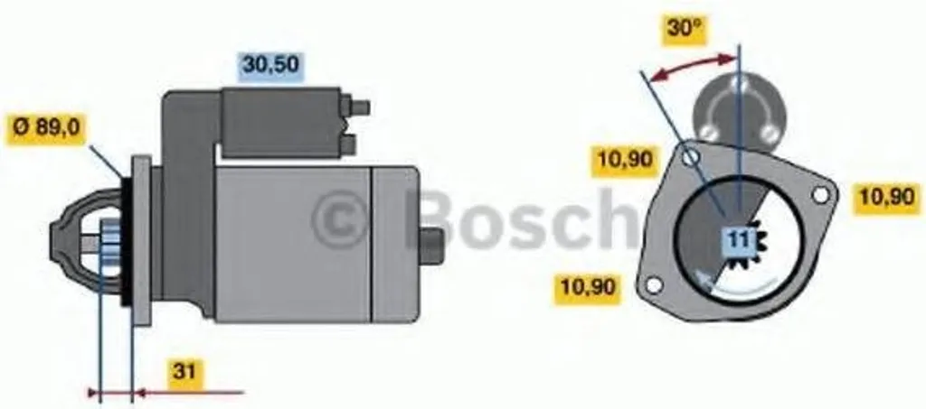 Démarreur Professionnel pour Camion MAN F9 24V Bosch 0 986 013 720