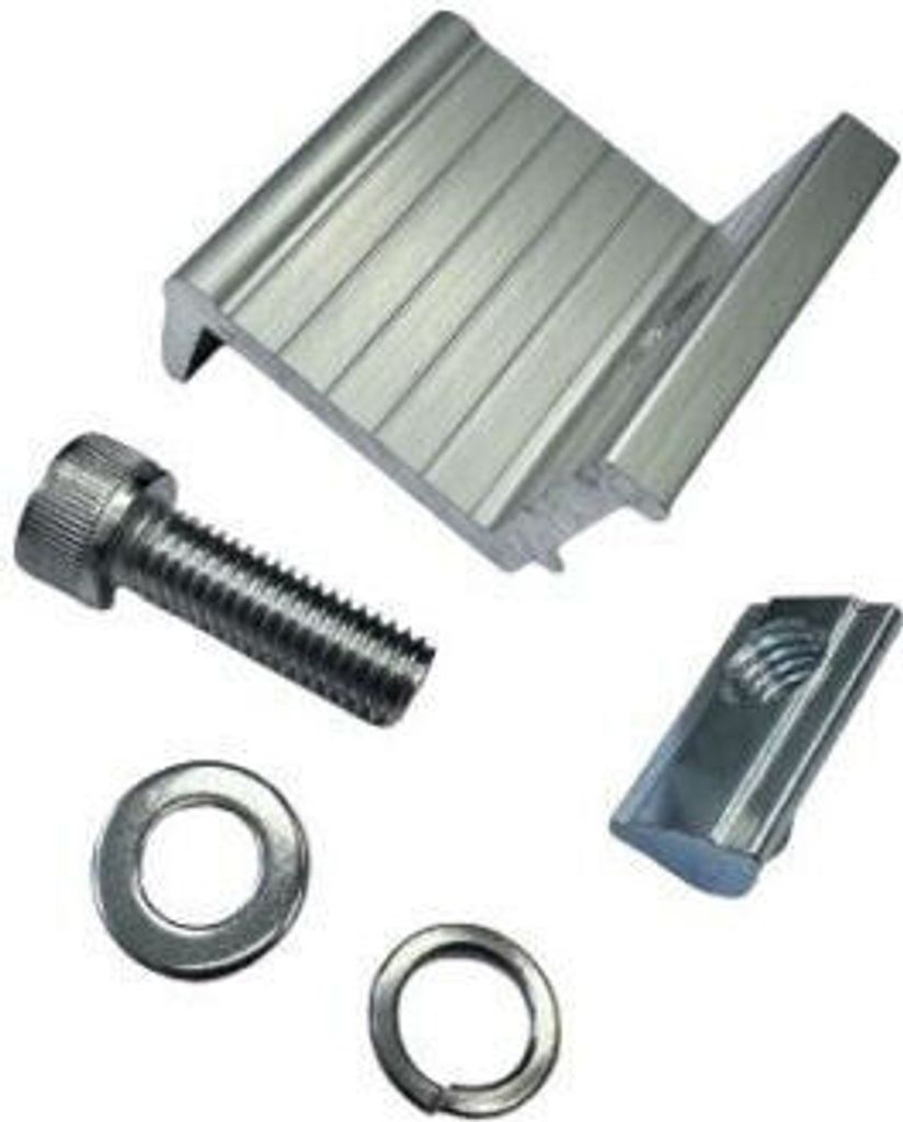 10x Endklemmen 35 mm Aluminium silber eloxiert M8 Zylinderkopfschraube und Nutenstein