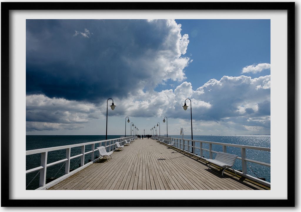 Bild - Bilder - Bilderrahmen - 70 cm x 50 cm - MDF-Rahmen, Wandkunst Pier in Orłowo