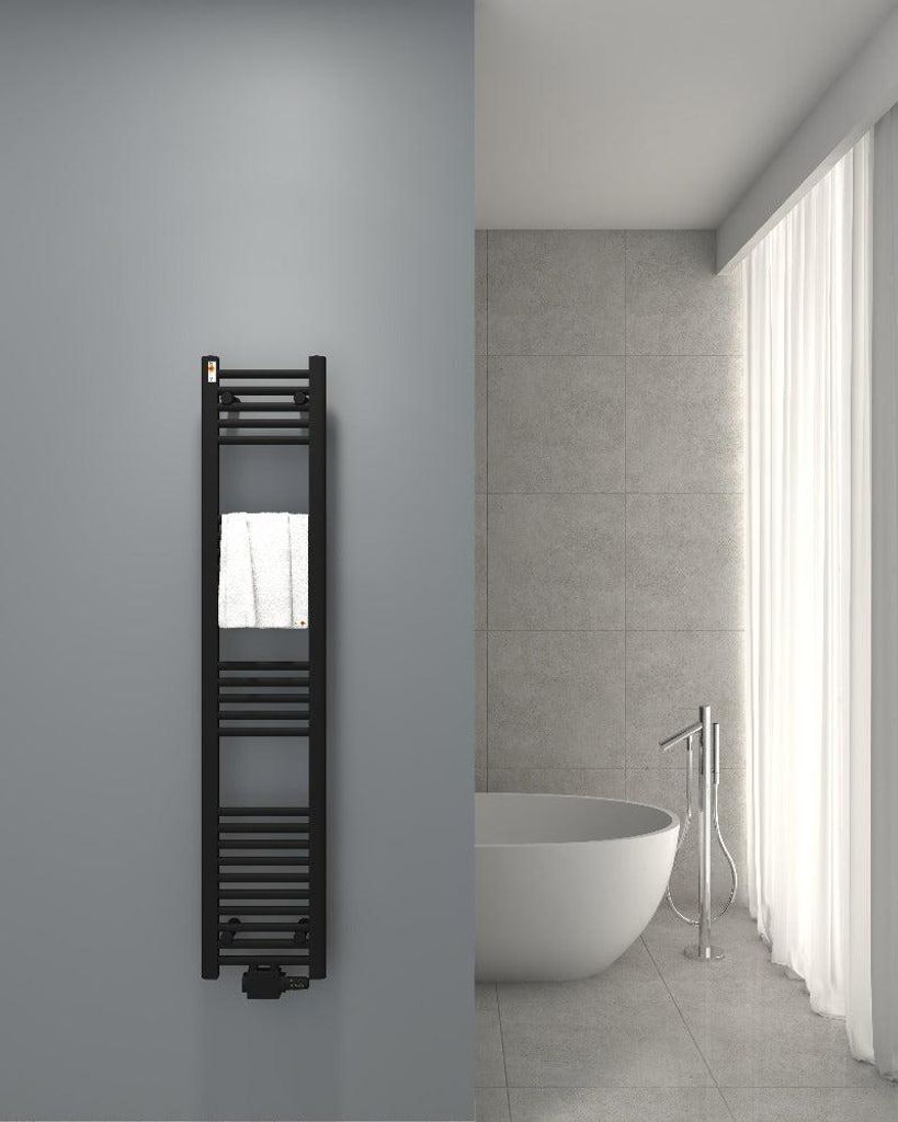 Badheizkörper Schwarz matt 300 x 1500 mm – Produktbild 