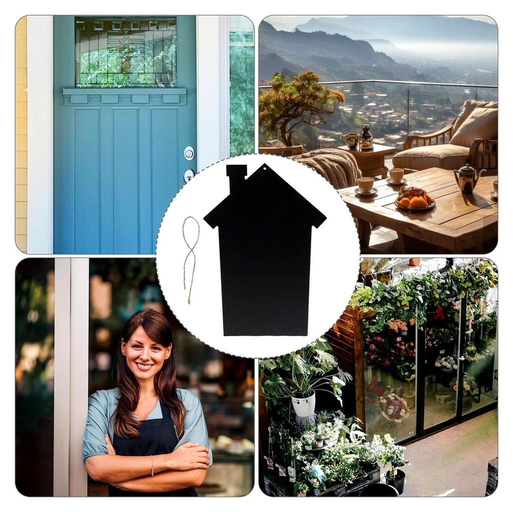 Hängende doppelseitige Kreidetafel 40x25 cm für Nachrichten in Küche, Wohnzimmer und Garten