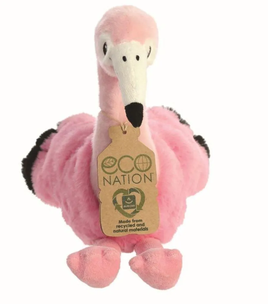 Cadeau naissance peluche flamant rose Aurora Eco Nation 24 cm