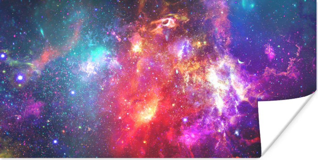 MuchoWow Poster Farben - Sterne - Weltraum 160x80 cm - Foto Poster