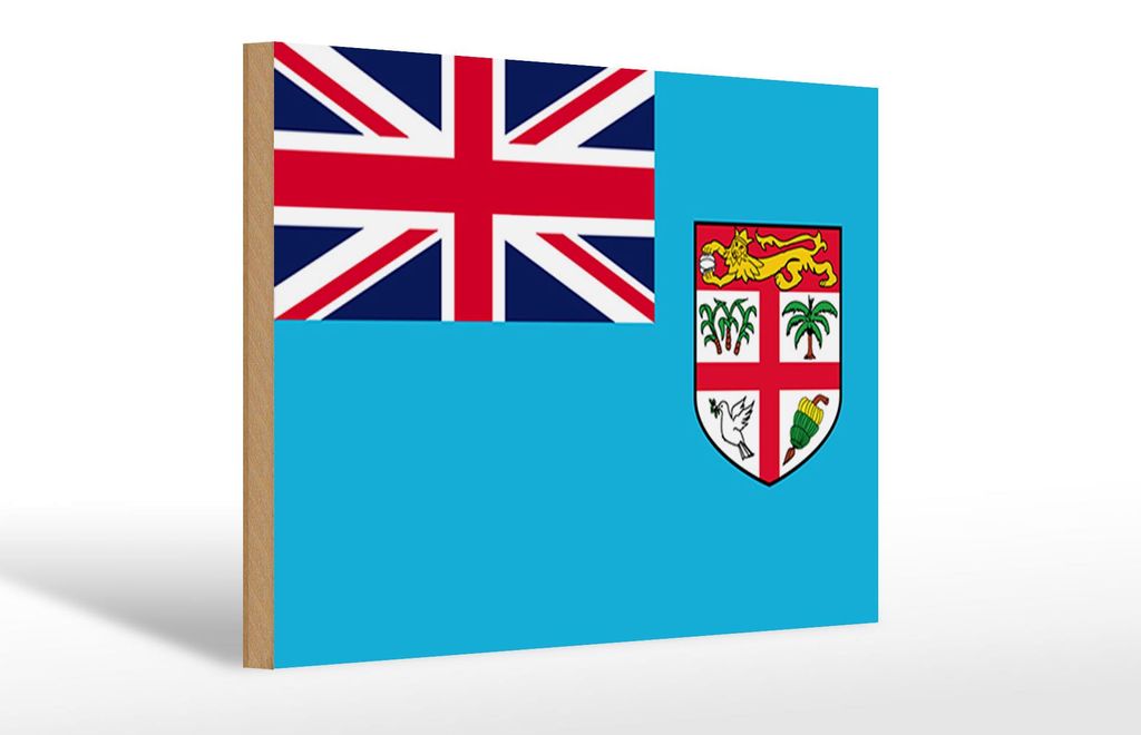 Holzschild Flagge Fidschi 30x20cm Flag of Fiji