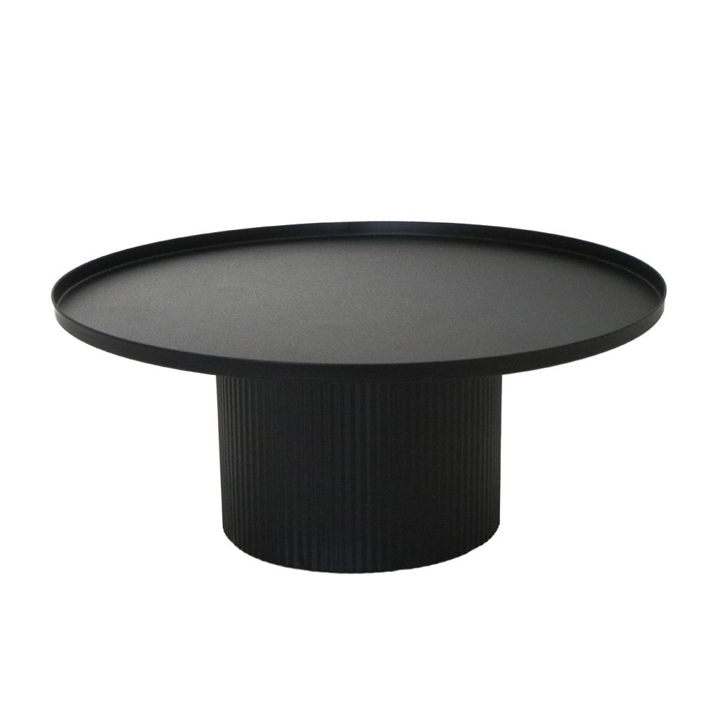 Dekoplateau LIVING schwarz Metall Dekoteller mit Fuß D25,5cm Kerzenteller Scandi