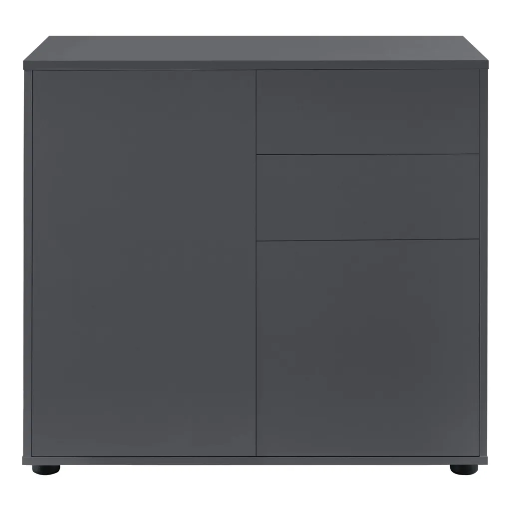 Meuble de rangement Commode Walter 74x79 cm en gris anthracite mat chic