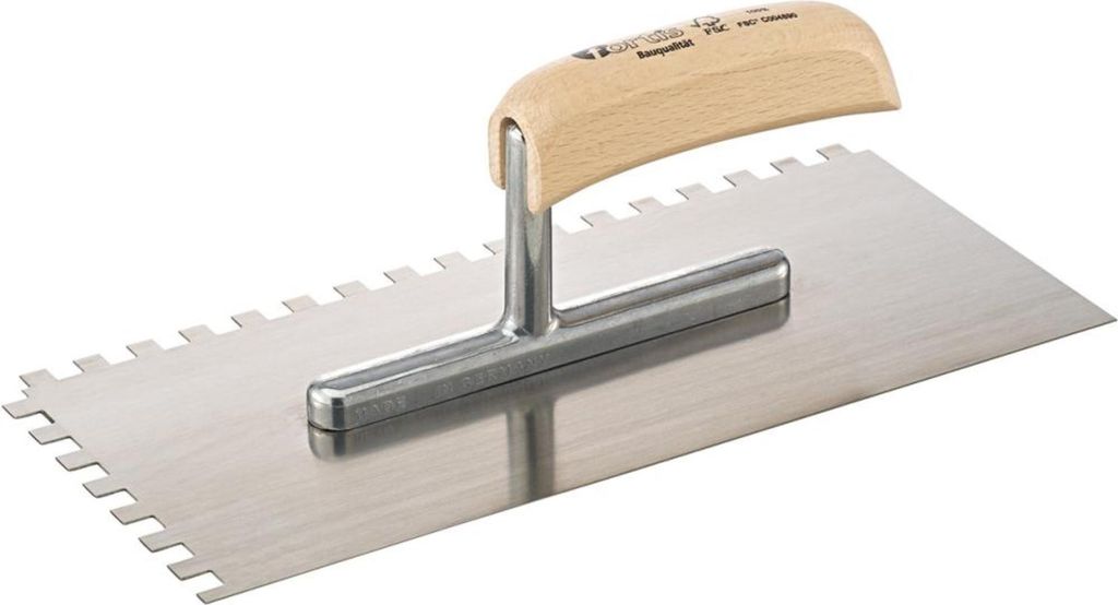 Glättekelle 280x130mm gezahnt 8x8mm Bauqualität FORTIS