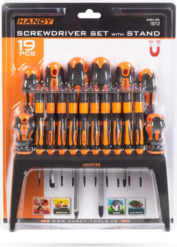 Set Cacciaviti Professionale 19 Pezzi - Acciaio Cr-V Magnetico 10712