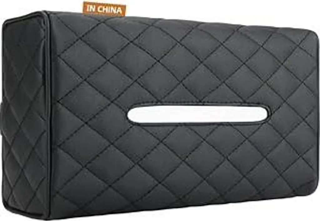 Porta Fazzoletti Per Auto In Pelle PU – Da Agganciare Al Parasole, Universale, 9x5x2 Cm - 4