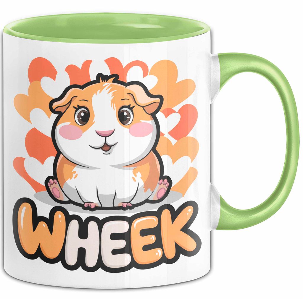 Meerschweinchen Tierliebhaber Tasse Geschenk Lustige Geschenkidee Spruch Wheek (Grün)