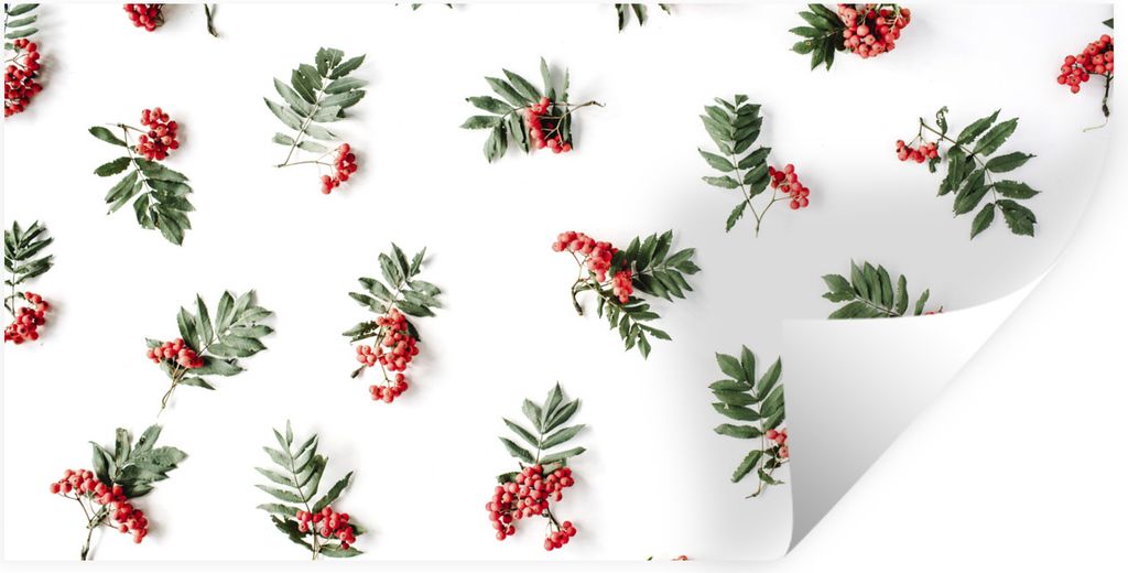 MuchoWow Wandtattoo Wandsticker Wandaufkleber Winter - Mistelzweig - Weiß 160x80 cm Selbstklebend und Repositionierbar - Sticker - Dekorfolie