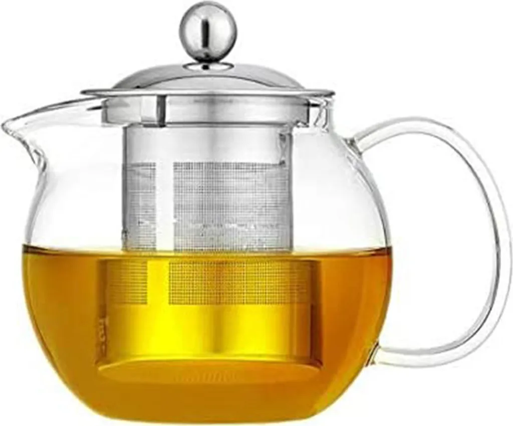 Teekanne Mit Edelstahlsieb Glasteekanne 1,5L Hitzebeständiges