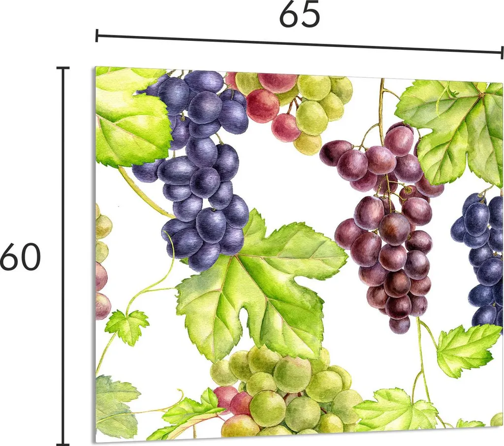 GLASPLATTE FÜR KÜCHE 65x60 Obst - 2